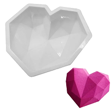 CAKE MAD - 3D GIANT GEO HEART SILICONE MOULD