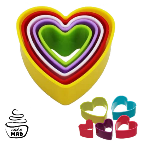 CAKE MAD - CUTTER - PLASTIC HEART SET