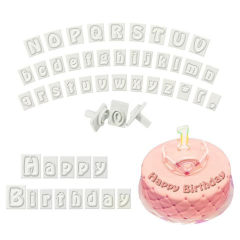 CAKE MAD - ALPHABET/NUMBER MESSAGE PRESS SET WHITE