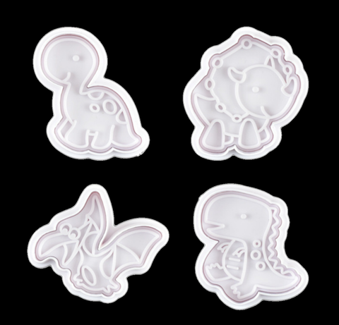 CAKE MAD -  EJECTOR CUTTER -  DINOSAUR SET 2 - PK 4
