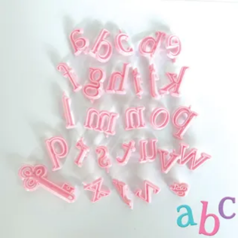 CAKE MAD - CUTTER ALPHABET LOWER CASE PINK