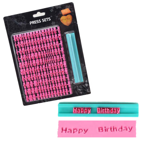 CAKE MAD - ALPHABET/NUMBER MESSAGE PRESS SET - UPPER/LOWER CASE